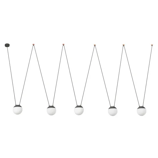 Faro Mine szürke függesztett lámpa (FAR-28376-5L) E27 5 izzós IP20