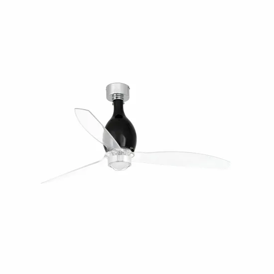 Faro Mini Eterfan M fekete-átlátszó LED mennyezeti csillár ventilátor (FAR-32027-10) LED 1 izzós IP20