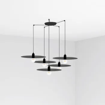 Faro Plat fekete függesztett lámpa (FAR-68145-5L) E27 5 izzós IP20