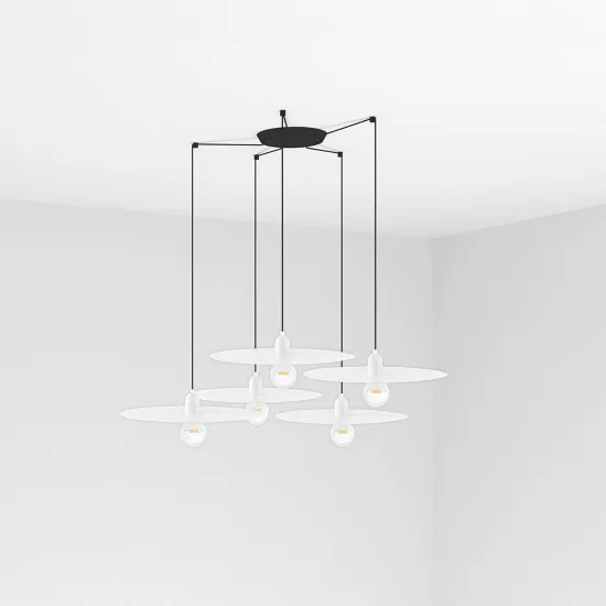 Faro Plat fehér függesztett lámpa (FAR-68146-5L) E27 5 izzós IP20