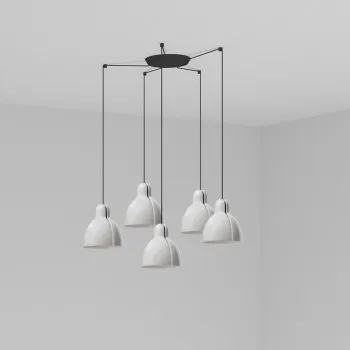 Faro Venice 160 fekete-fehér függesztett lámpa (FAR-64255-111-5L) E27 5 izzós IP20