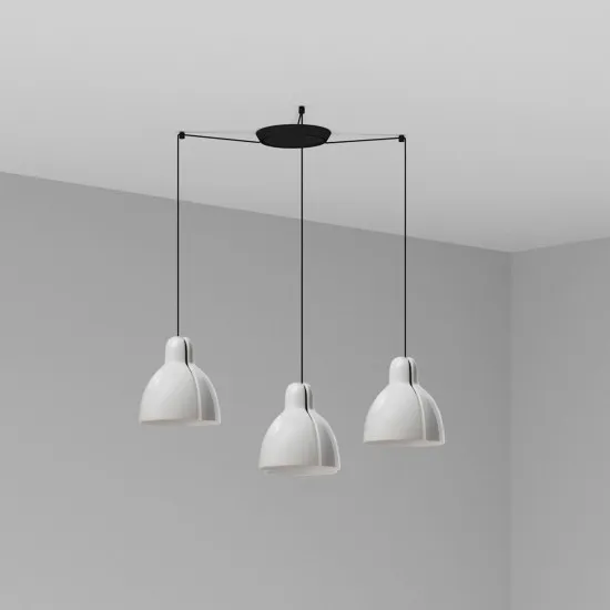 Faro Venice 200 fekete-fehér függesztett lámpa (FAR-64255-124-3L) E27 3 izzós IP20