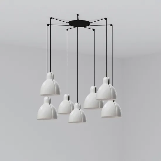 Faro Venice 200 fekete-fehér függesztett lámpa (FAR-64255-124-7L) E27 7 izzós IP20