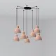 Faro Venice 200 fekete-pink függesztett lámpa (FAR-64255-126-7L) E27 7 izzós IP20
