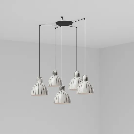 Faro Venice 200 fekete-fehér függesztett lámpa (FAR-64255-127-5L) E27 5 izzós IP20 Faro Venice 200 fekete-fehér függesztett lámpa (FAR-64255-127-5L) E27 5 izzós IP20