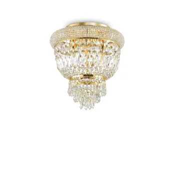 Ideal Lux Dubai sárgaréz-átlátszó kristály mennyezeti lámpa (IDE-200996) E14  3 izzós IP20