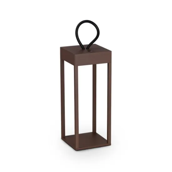 Ideal Lux Enya barna-átlátszó LED kültéri asztali lámpa (IDE-323244) LED 1 izzós IP54