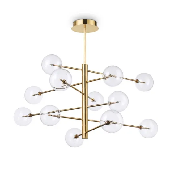 Ideal Lux Equinoxe sárgaréz-átlátszó csillár (IDE-200125) G4 12 izzós IP20