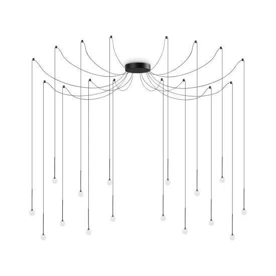 Ideal Lux Lucciola fekete LED függesztett lámpa (IDE-284002) LED 16 izzós IP20