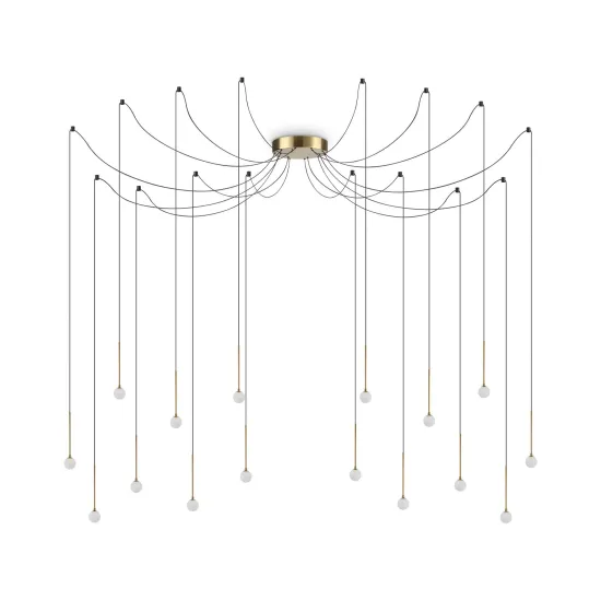Ideal Lux Lucciola sárgaréz LED függesztett lámpa (IDE-284019) LED 16 izzós IP20