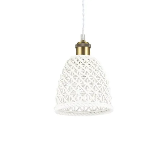 Ideal Lux Lugano fehér-sárgaréz függesztett lámpa (IDE-206820) E27 1 izzós IP20