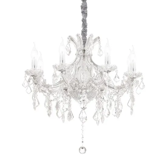 Ideal Lux Napoleon króm-átlátszó csillár (IDE-167244) E14 8 égős IP20