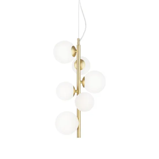 Ideal Lux Perlage fehér-sárgaréz függesztett lámpa (IDE-283821) G9 6 izzós IP20