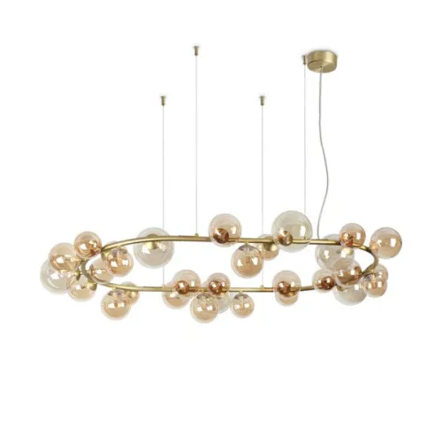 Ideal Lux Perlage sárgaréz-átlátszó függesztett lámpa (IDE-322780) G9 30 izzós IP20
