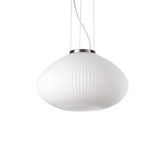Ideal Lux Plissè fehér-króm függesztett lámpa (IDE-285184) E27 1 izzós IP20