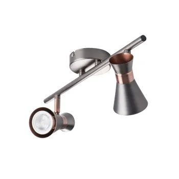 Kanlux Mileno ezüst-réz mennyezeti spotlámpa (KAN-29115) GU10 2 izzós IP20