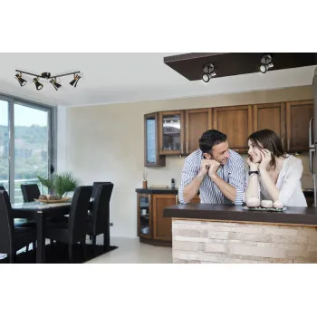 Kanlux Mileno fekete-arany mennyezeti spotlámpa (KAN-29116) GU10 3 izzós IP20