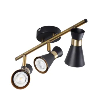 Kanlux Mileno fekete-arany mennyezeti spotlámpa (KAN-29116) GU10 3 izzós IP20