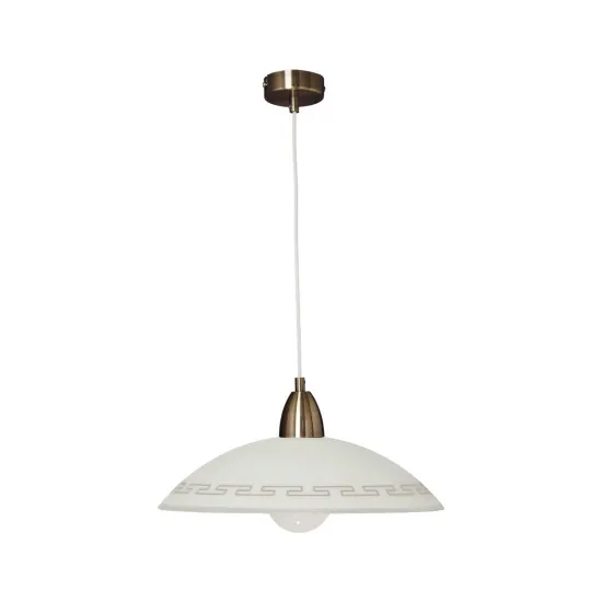 Klausen Athena D400/S fehér-barna függesztett lámpa (KL4354) E27 1 izzós IP20