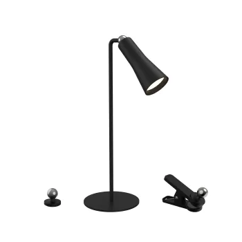 Klausen Bright fekete LED asztali/csiptetős/fali lámpa (KL148017) LED 1 izzós IP20