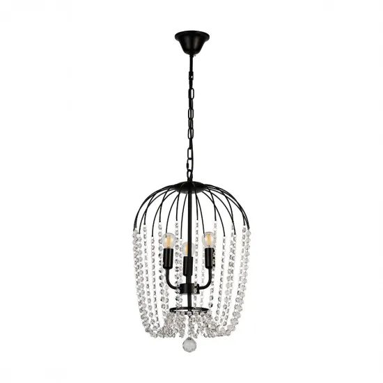 Klausen Chic SP3 fekete függesztett lámpa (KL113034) E14 3 izzós IP20