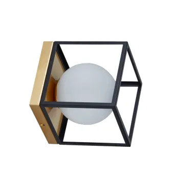 Klausen Fence AP1 fekete-arany fali lámpa (KL101054) E27 1 izzós IP20