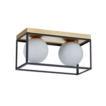 Klausen Fence PL2 fekete-arany mennyezeti lámpa (KL100055) E27 2 izzós IP20