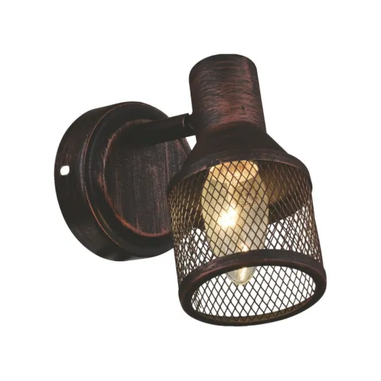 Klausen Flask 1 fekete-barna fali lámpa (LY-1029) E14 1 izzós IP20