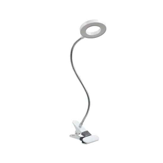 Klausen Flex fehér-króm LED csiptetős lámpa (KL148010) LED 1 izzós IP20