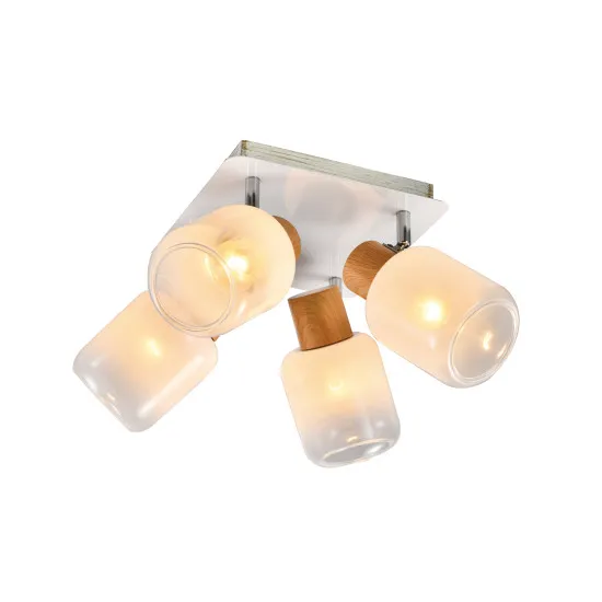 Klausen Gentle PL4 fehér-natúr mennyezeti lámpa (KL164005) E27 4 izzós IP20