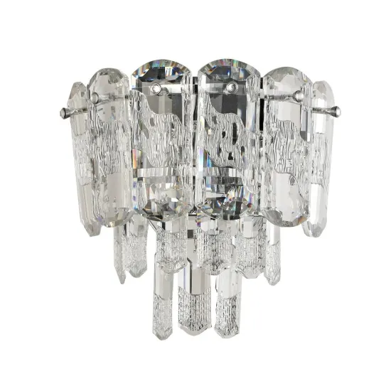 Klausen Glamour AP1 króm-átlátszó fali lámpa (KL101072) E14 1 izzós IP20