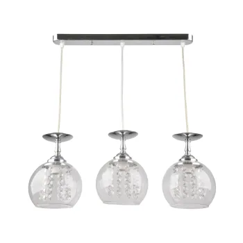 Klausen Glass SP3 króm függesztett lámpa (LY-3317) E27 3 izzós IP20