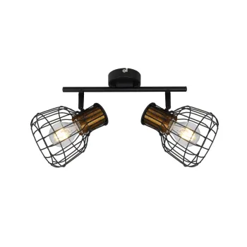 Klausen Grimy AP2 fekete-sárgaréz mennyezeti lámpa (KL162010) E27 2 izzós IP20