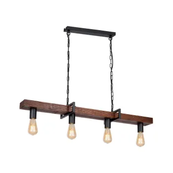 Klausen Hard 4 fekete-barna függesztett lámpa (104002) E27 4 izzós IP20