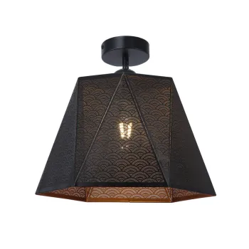 Klausen Hexa PL1 fekete mennyezeti lámpa (KL100047) E27 1 izzós IP20