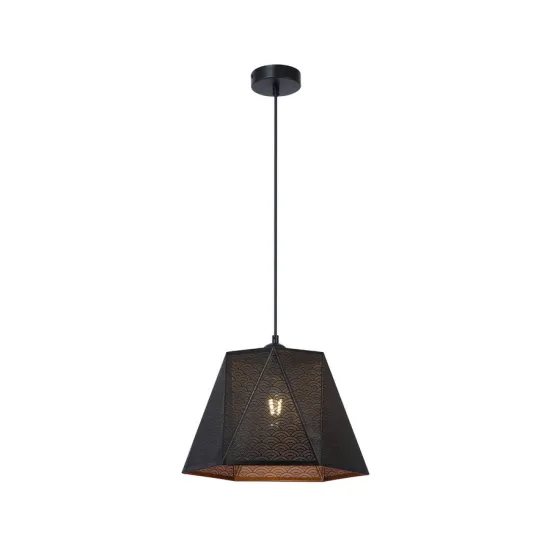 Klausen Hexa SP1 fekete függesztett lámpa (KL111120) E27 1 izzós IP20