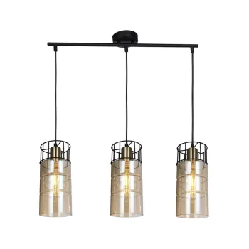 Klausen Ideal SP3 fekete-sárgaréz függesztett lámpa (KL113010) E27 3 izzós IP20