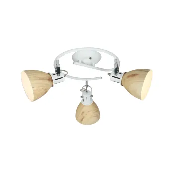 Klausen Krater PL3 fehér-natúr mennyezeti lámpa (KL163008) E27 3 izzós IP20