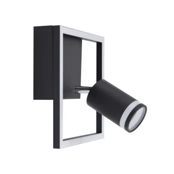 Klausen Leyla AP1 fekete LED fali spotlámpa (KL161021) LED+GU10 1+1 izzós IP20