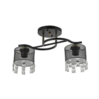 Klausen Lustros PL2 fekete mennyezeti lámpa (KL100084) E27 2 izzós IP20