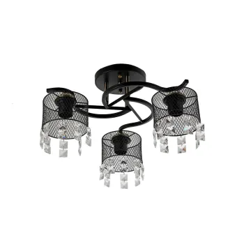 Klausen Lustros PL3 fekete mennyezeti lámpa (KL100085) E27 3 izzós IP20