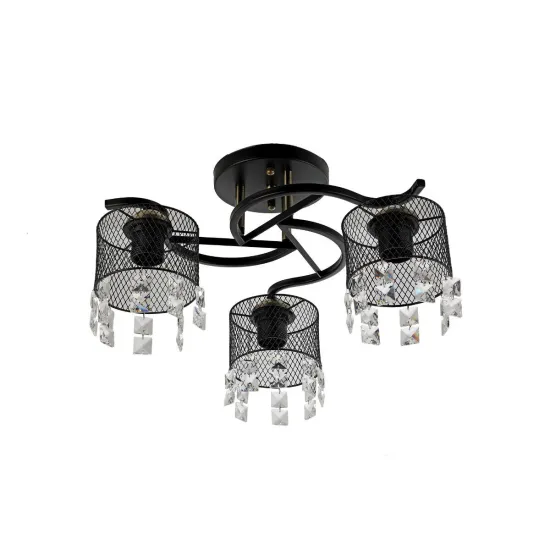 Klausen Lustros PL3 fekete mennyezeti lámpa (KL100085) E27 3 izzós IP20