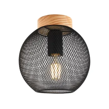 Klausen Matroz PL1 fekete-natúr mennyezeti lámpa (KL100015) E27 1 izzós IP20