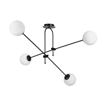 Klausen Nuray SP4 fekete függesztett lámpa (KL114007) E27 4 izzós IP20