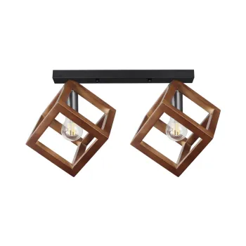 Klausen Rhombus PL2 fekete-dió mennyezeti lámpa (KL100052) E27 2 izzós IP20