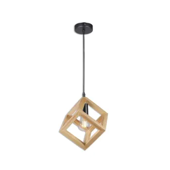 Klausen Rhombus SP1 fekete-natúr függesztett lámpa (KL111125) E27 1 izzós IP20