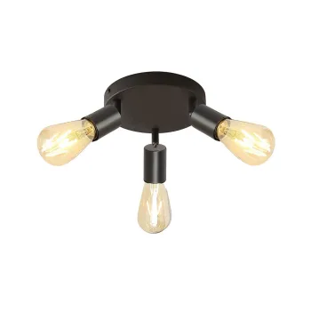 Klausen Right PL3 fekete mennyezeti lámpa (KL163007) E27 3 izzós IP20