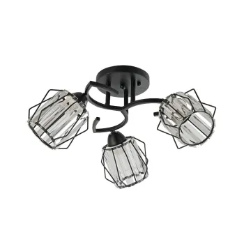 Klausen Spin PL3 fekete mennyezeti lámpa (KL100088) E27 3 izzós IP20