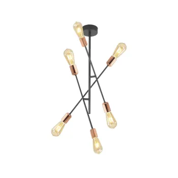 Klausen Straight 6 fekete-réz mennyezeti lámpa (KL106005) E27 6 izzós IP20