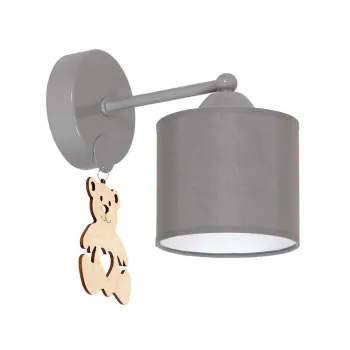 Klausen Tedd AP1 szürke-natúr gyerek fali lámpa (KL101035) E27 1 izzós IP20